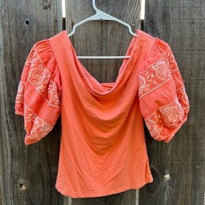 Free People puff-sleeve crop blouse